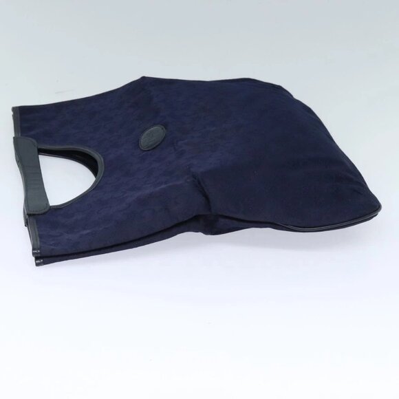 CELINE C Sulky Hand Bag Canvas Leather Navy Auth - Picture 4 of 16